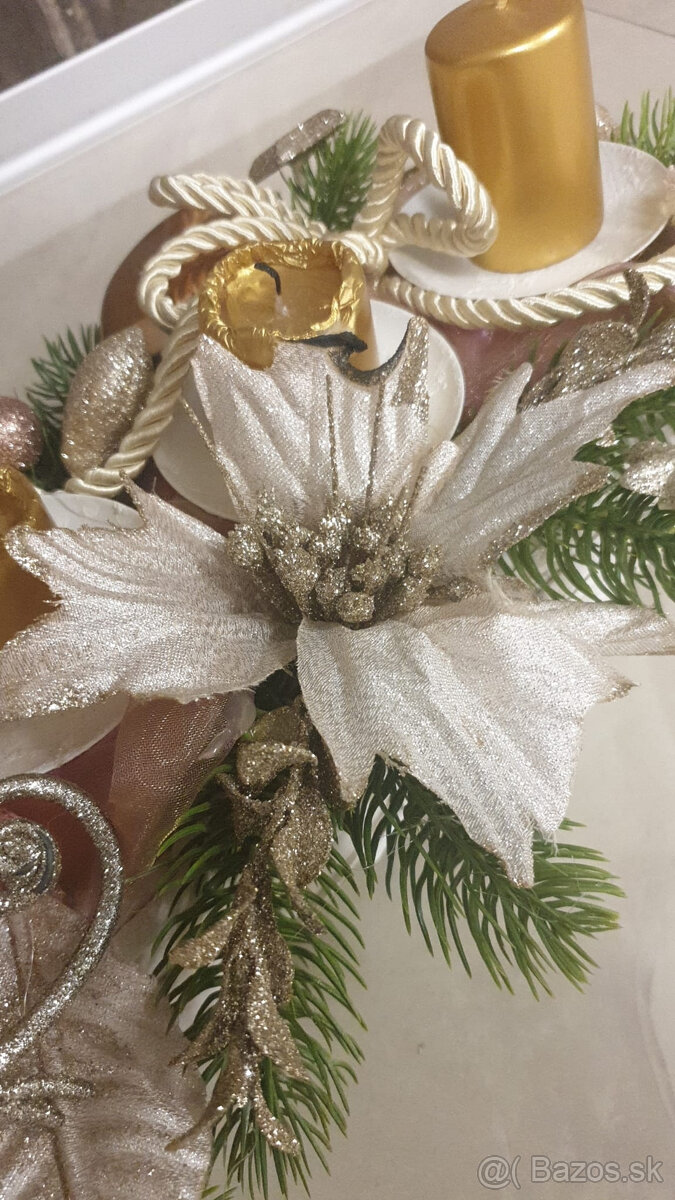 adventný vianočný sviatočný veniec + ozdobné hviezdy z dr - 4