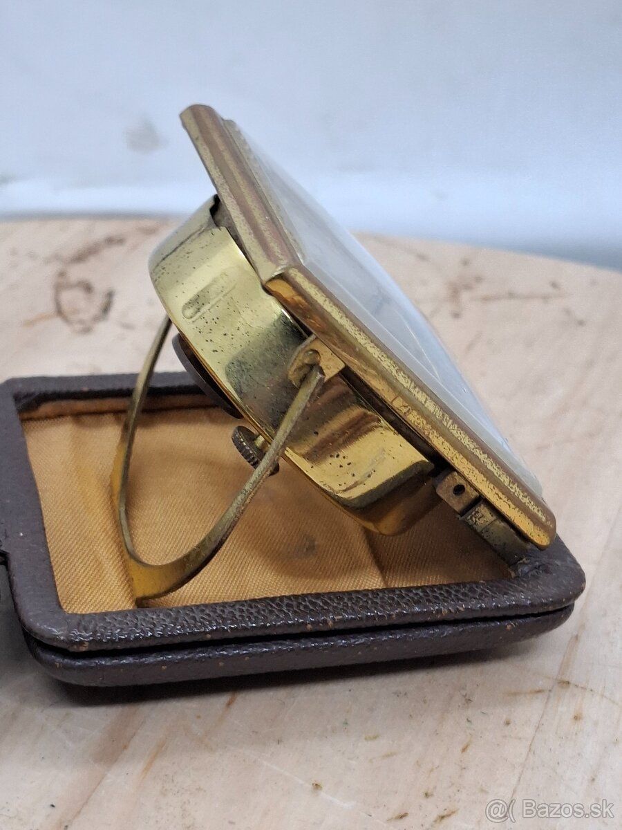 Predám funkčný cestovný budík Mauthe 8 day 7 rubis jewels - 4