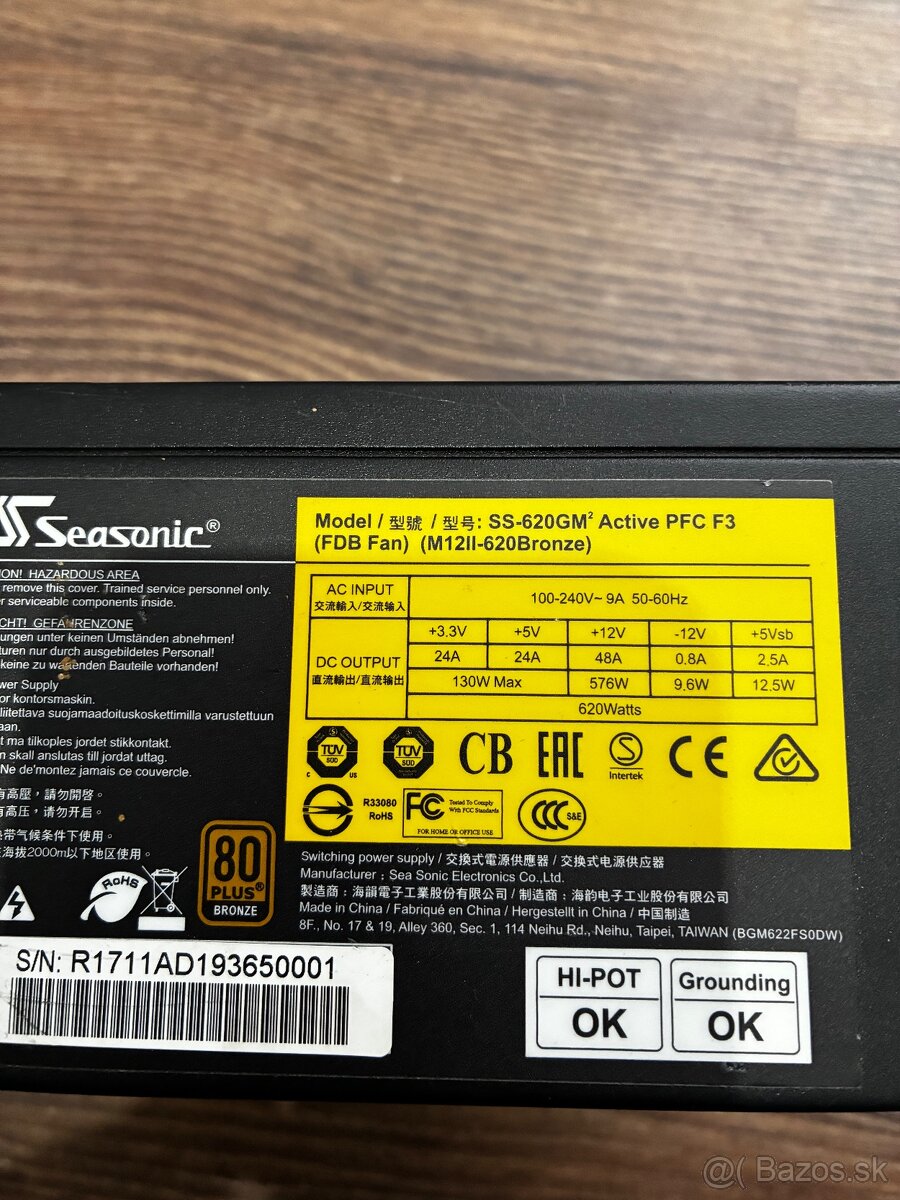 Modulárný zdroj Seasonic M12 Bronze 620w - 4