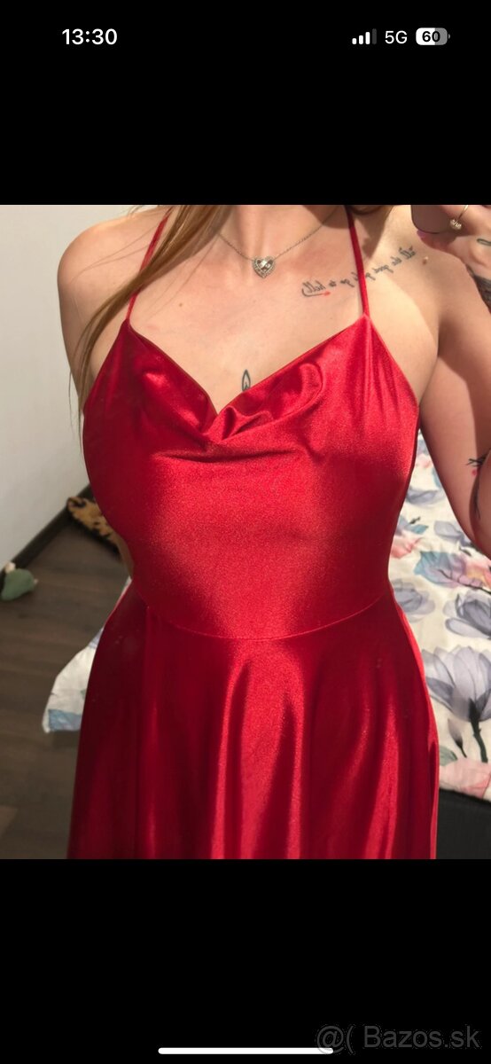 Spoločenské saténové šaty - 4