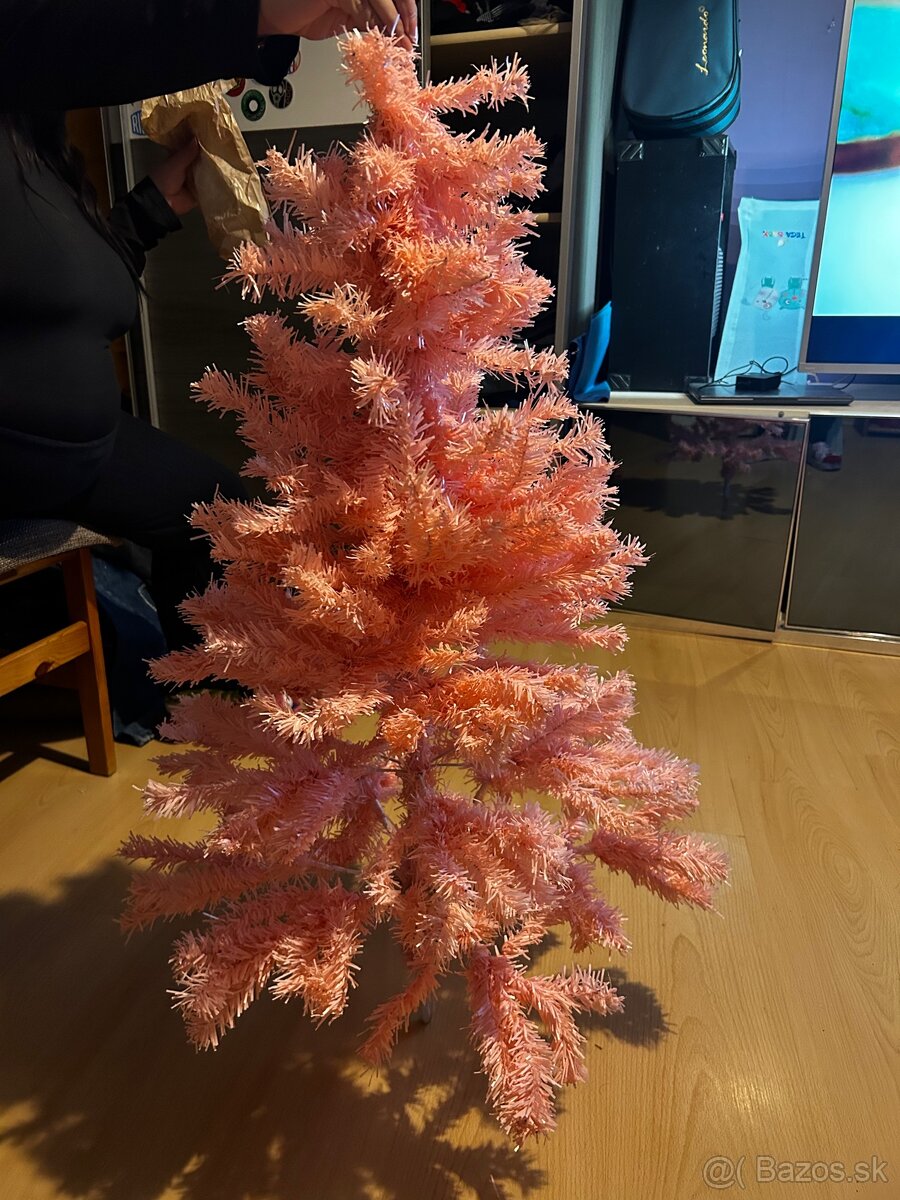 Vianočný stromček ružový 120cm - 4