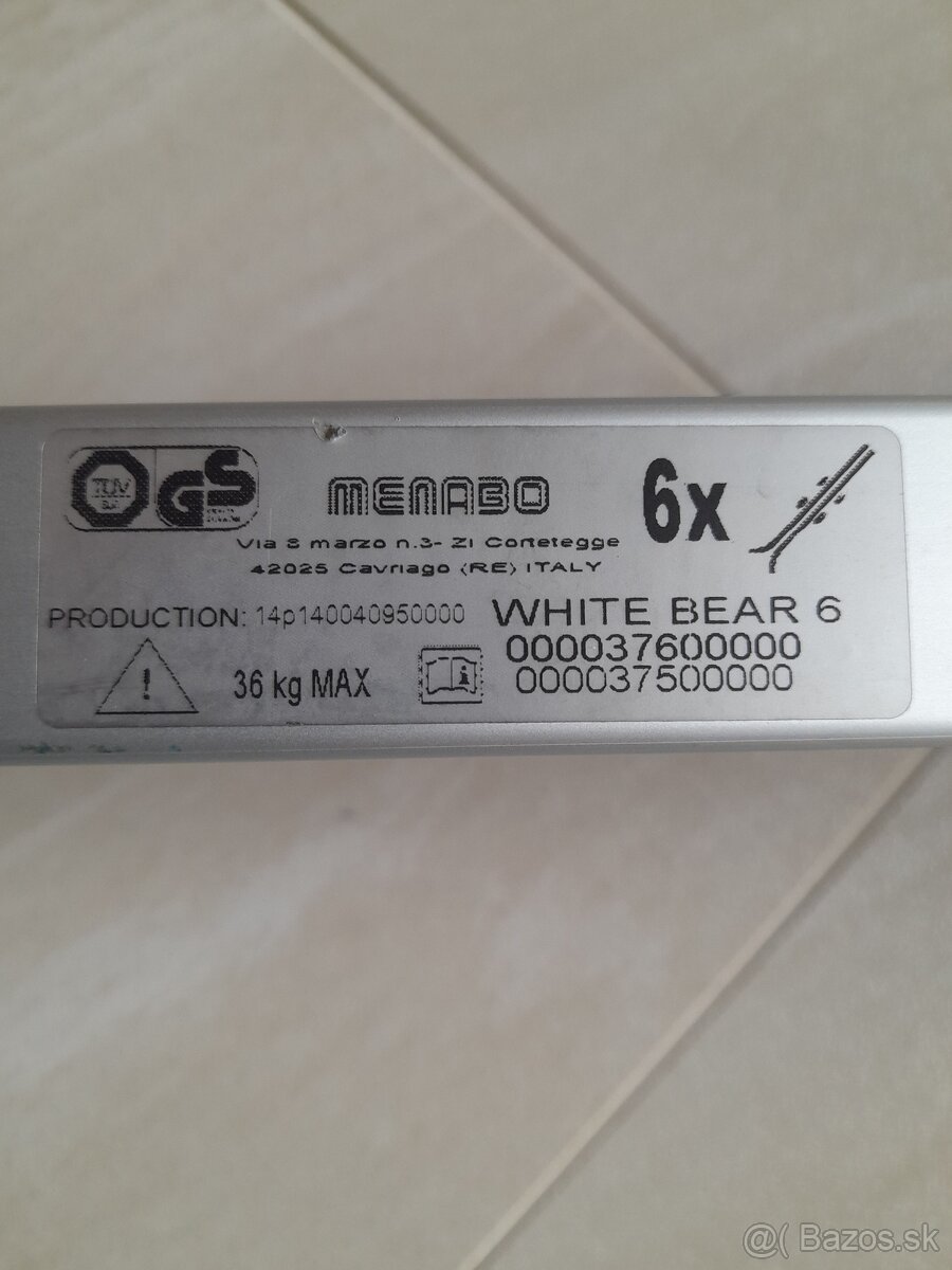 Predám nosič na Lyže-Menabo White Bear-6 - 4