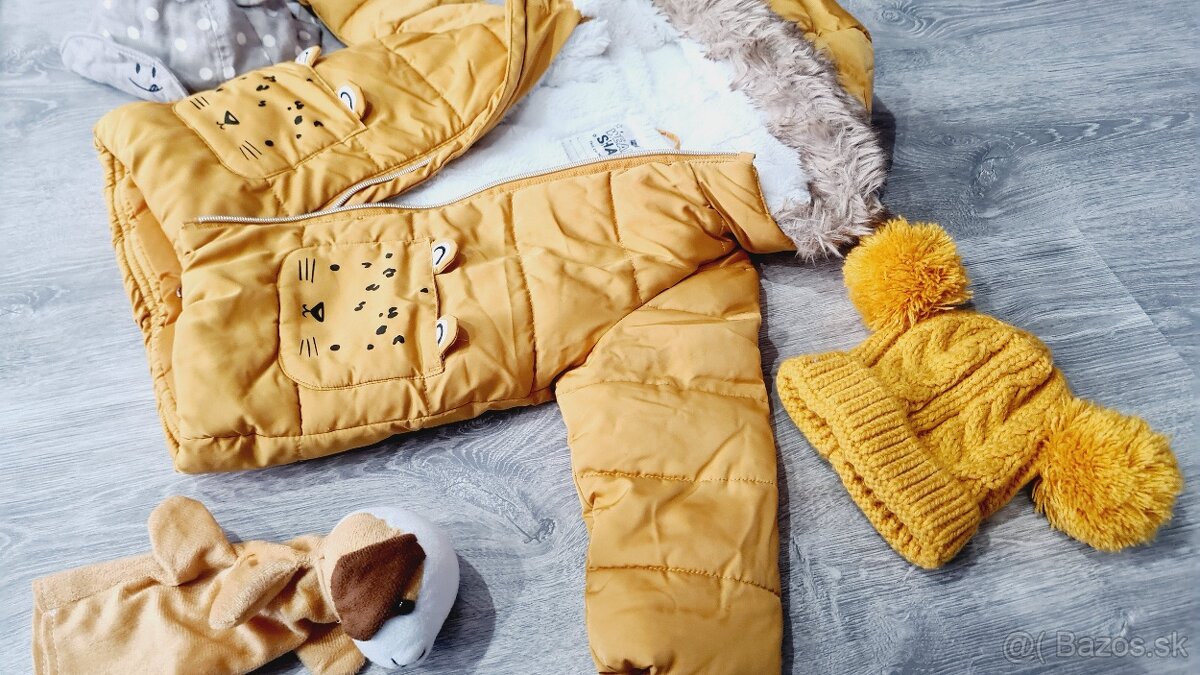 Bunda + čiapka F&F veľ. 12-18mes. + hračka + šiltovka - 4