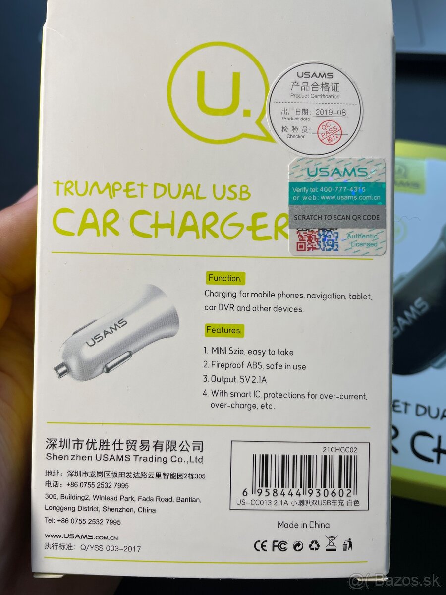 2x USB rýchlonabíjačka do auta - 4