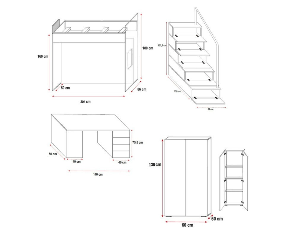 Detská zostava s posteľou - 4