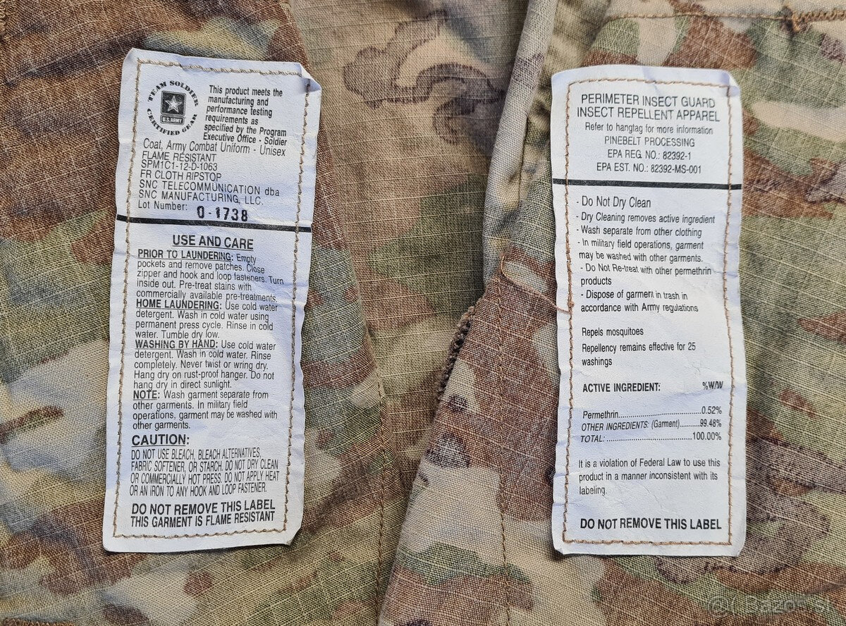 US Army FR ACU OCP originál, nehořlavé uniformy, maskáče NEW - 4