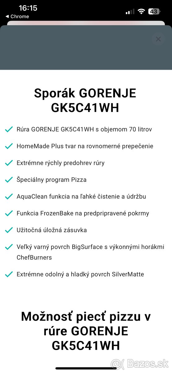 Kombinovaný sporák Gorenje - 4