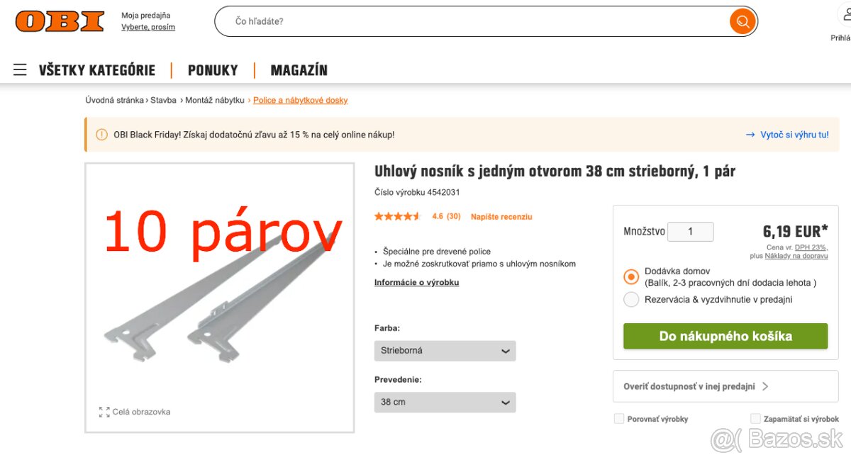 Regálový systém - lišty a konzoly - 4