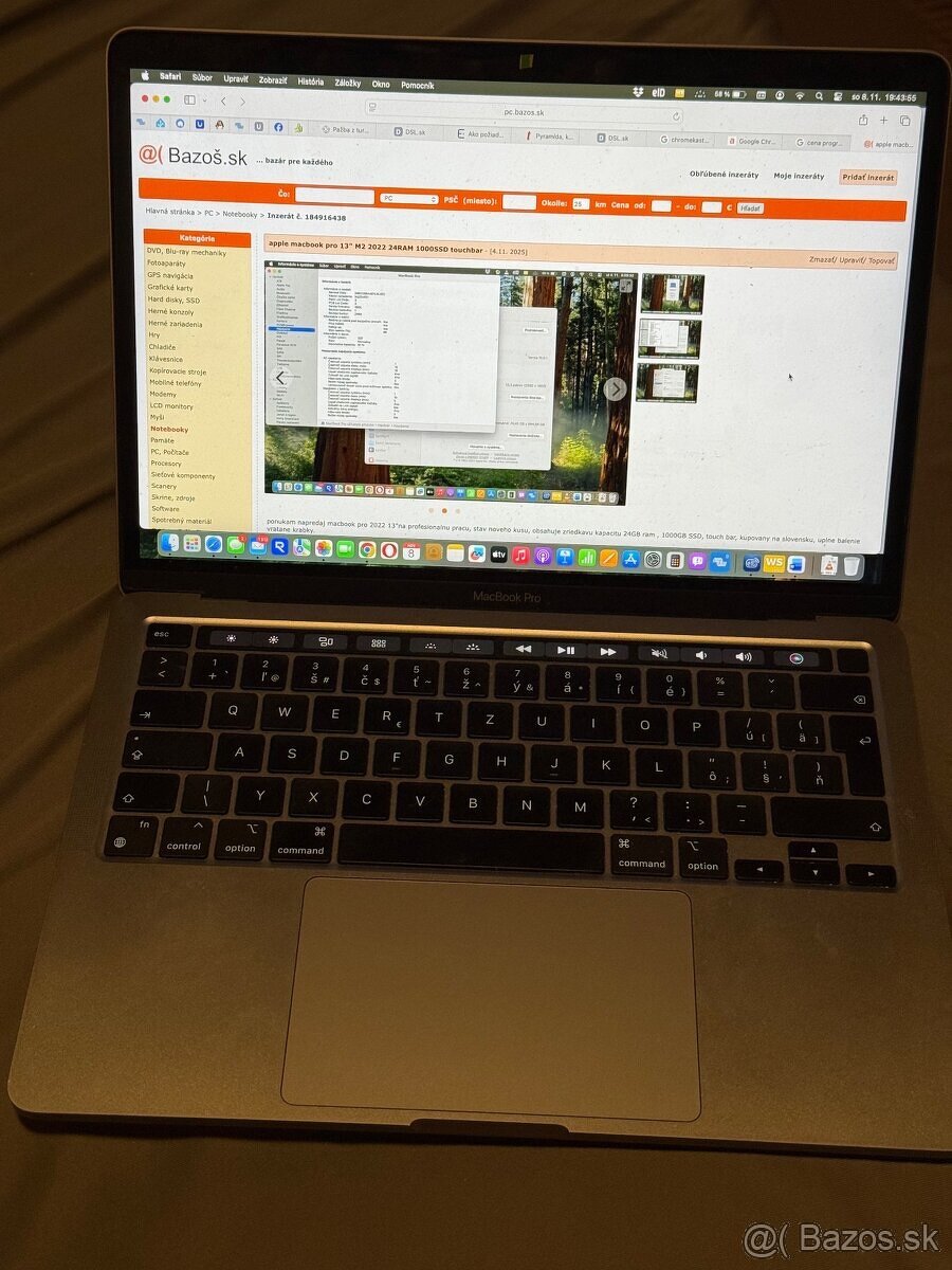 apple macbook pro 13" M2 2022 24RAM 1000SSD touchbar - 4