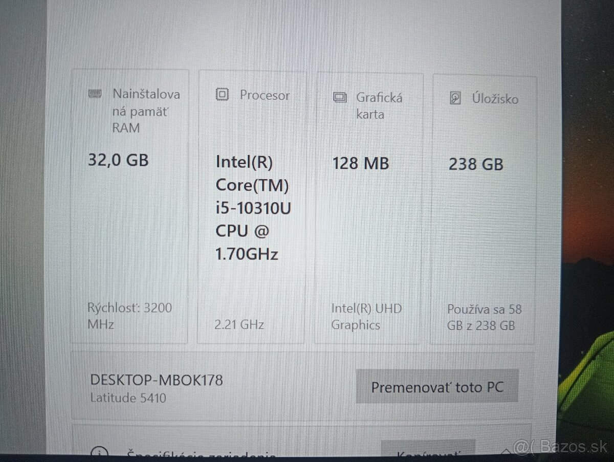 Dell Latitude 5410 , Intel core i5 , 32gb ram , WIN10 , ssd - 4