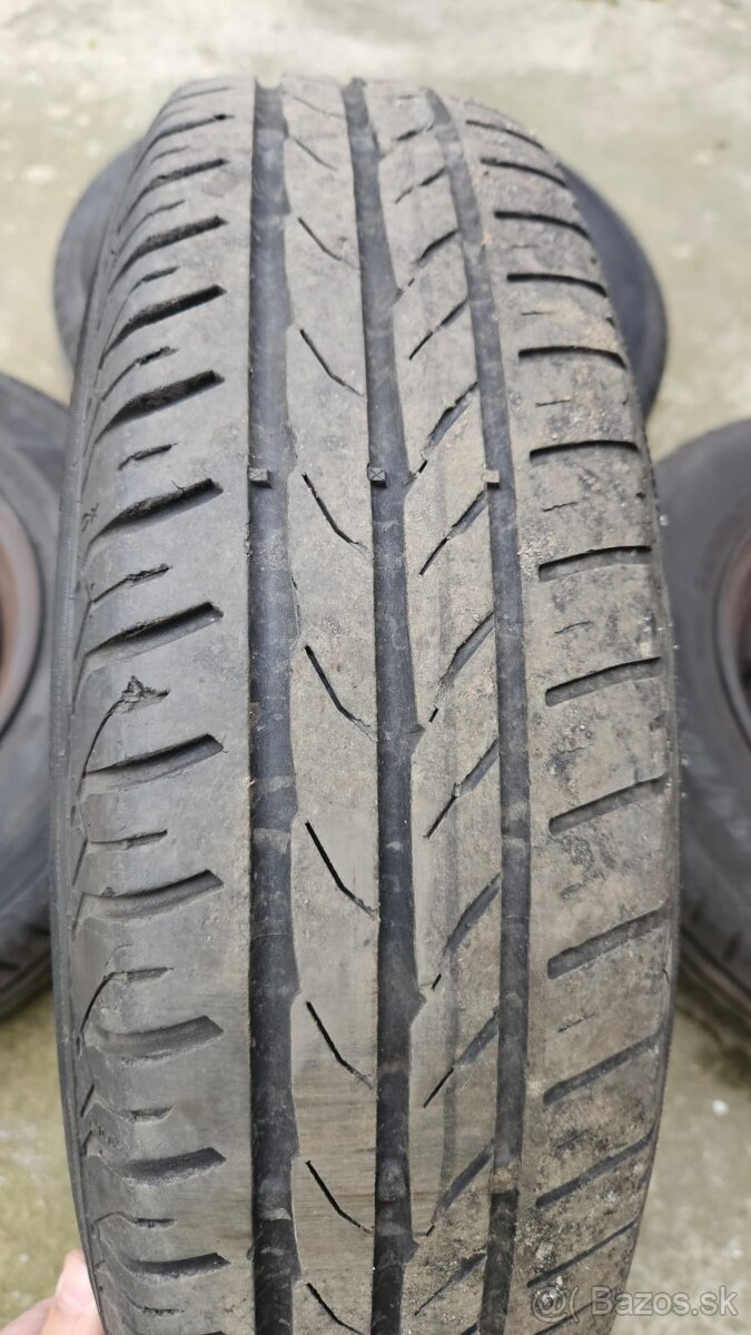 Predám letné pneumatiky na diskoch pre Opel Corsa C, 155/80 - 4