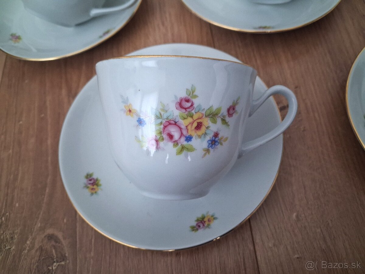 Porcelánová kávová sada - šálky + podšálky - 4