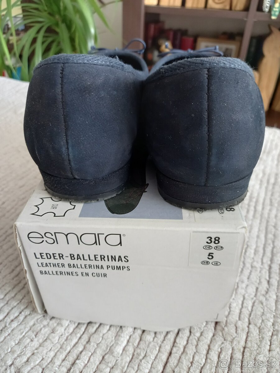 Dámske-dievčenské topánky-balerínky veľ. č. 38 - tmavomodré - 4