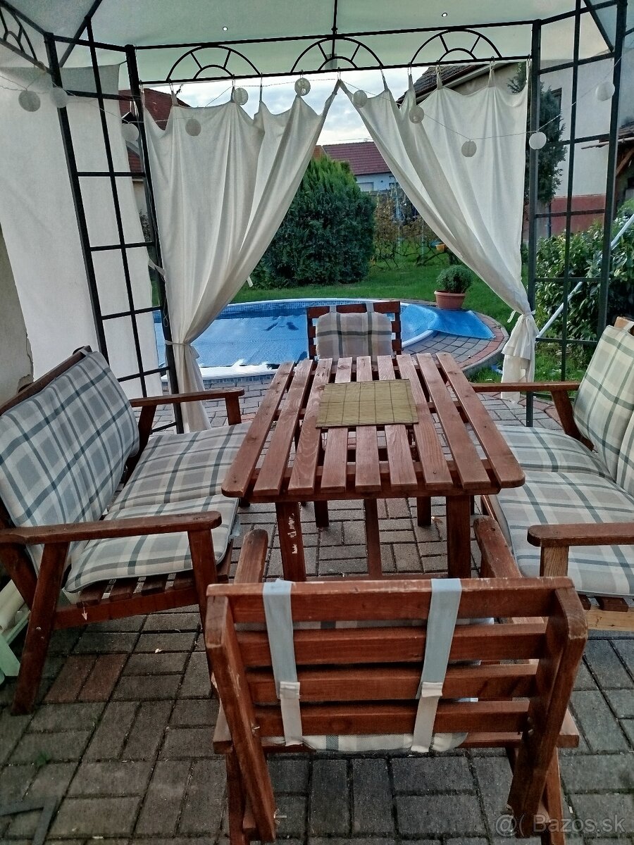 Predám používaný záhradný. drevený nábytok - 4