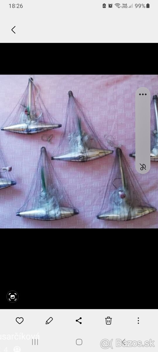 Starožitná vianočná ozdoba ľoď. - 4