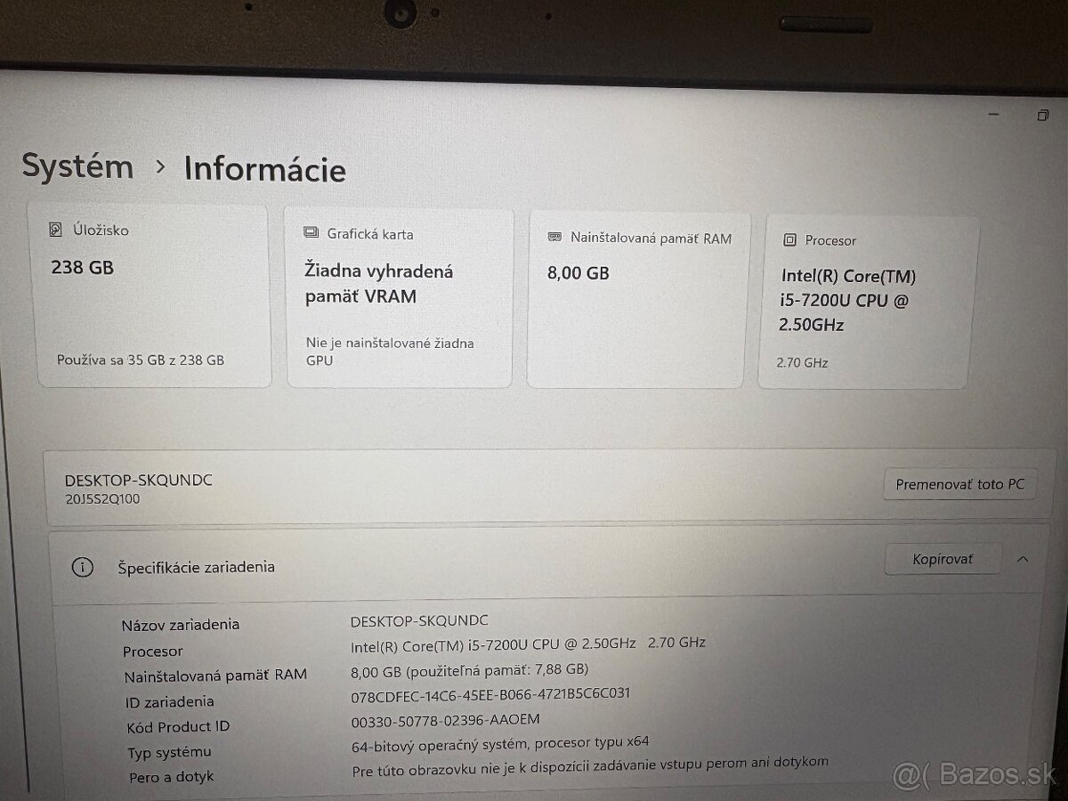 Predám Lenovo ThinkPad L470 v plne funkčnom stave. - 4