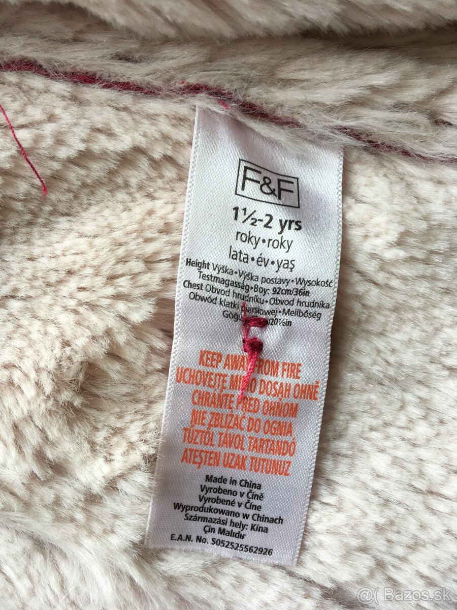 zateplený kabátik/bundička zn. F&F - 4
