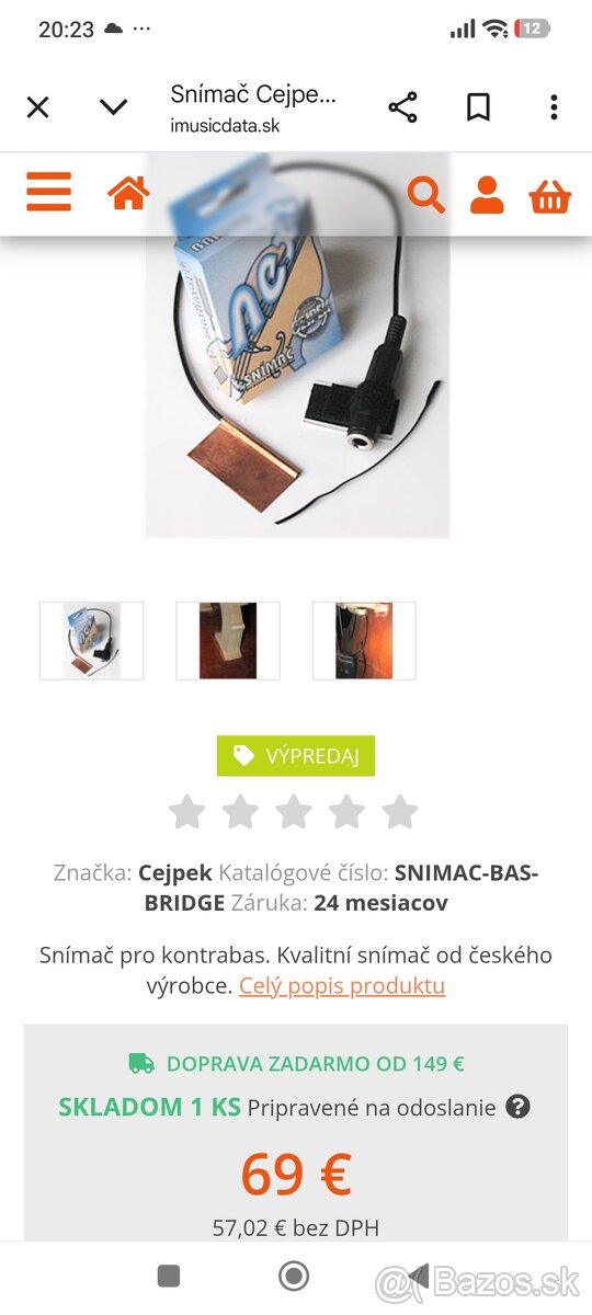 Snímač na kontrabas Cejpek - 4