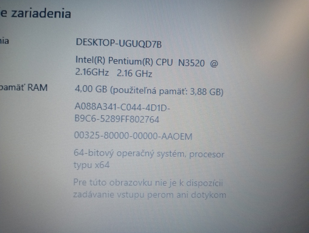 MEDION AKOYA E7226 ,WINDOWS 10,bez baterky , 17,3"displej - 4