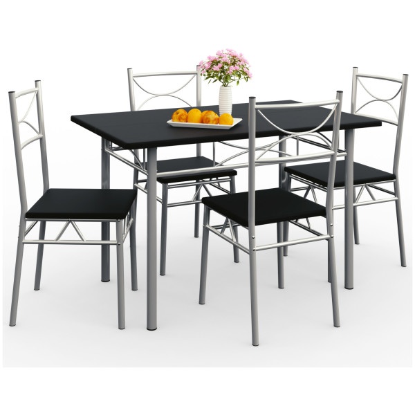 5 dielna jedálenská zostava stôl a 4 stoličky - 5 farieb - 4