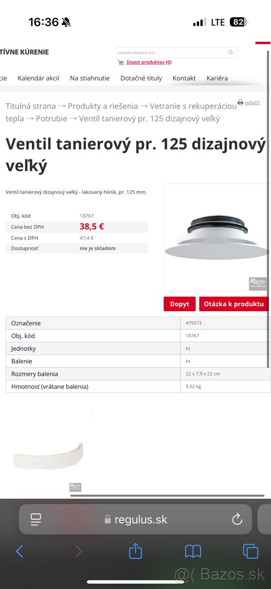 Tanierových ventil 125mm (rekuperácia) - 4