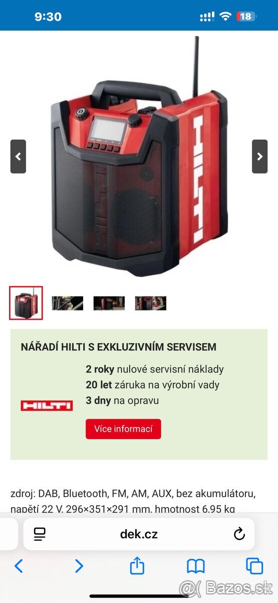 Rádio AKU Hilti RC 6-22 Nuron + baterie B22 85 - 4