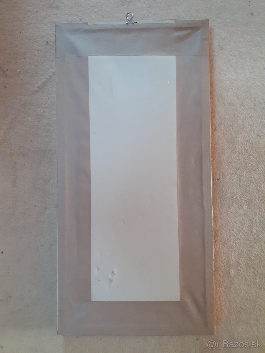 Retro drevený obraz sirôtky / fialky - 4