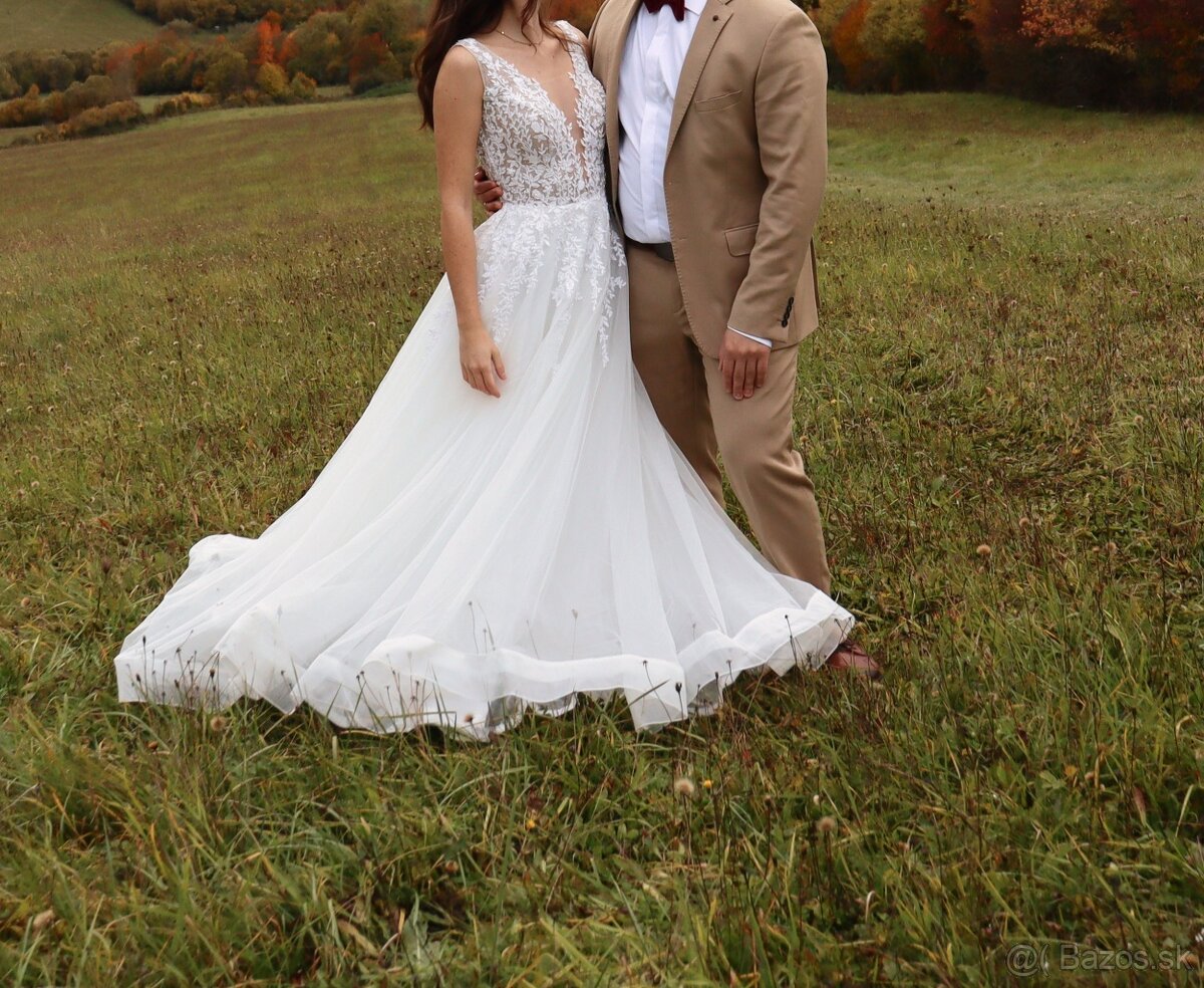 Svadobné šaty s lístočkami - 4