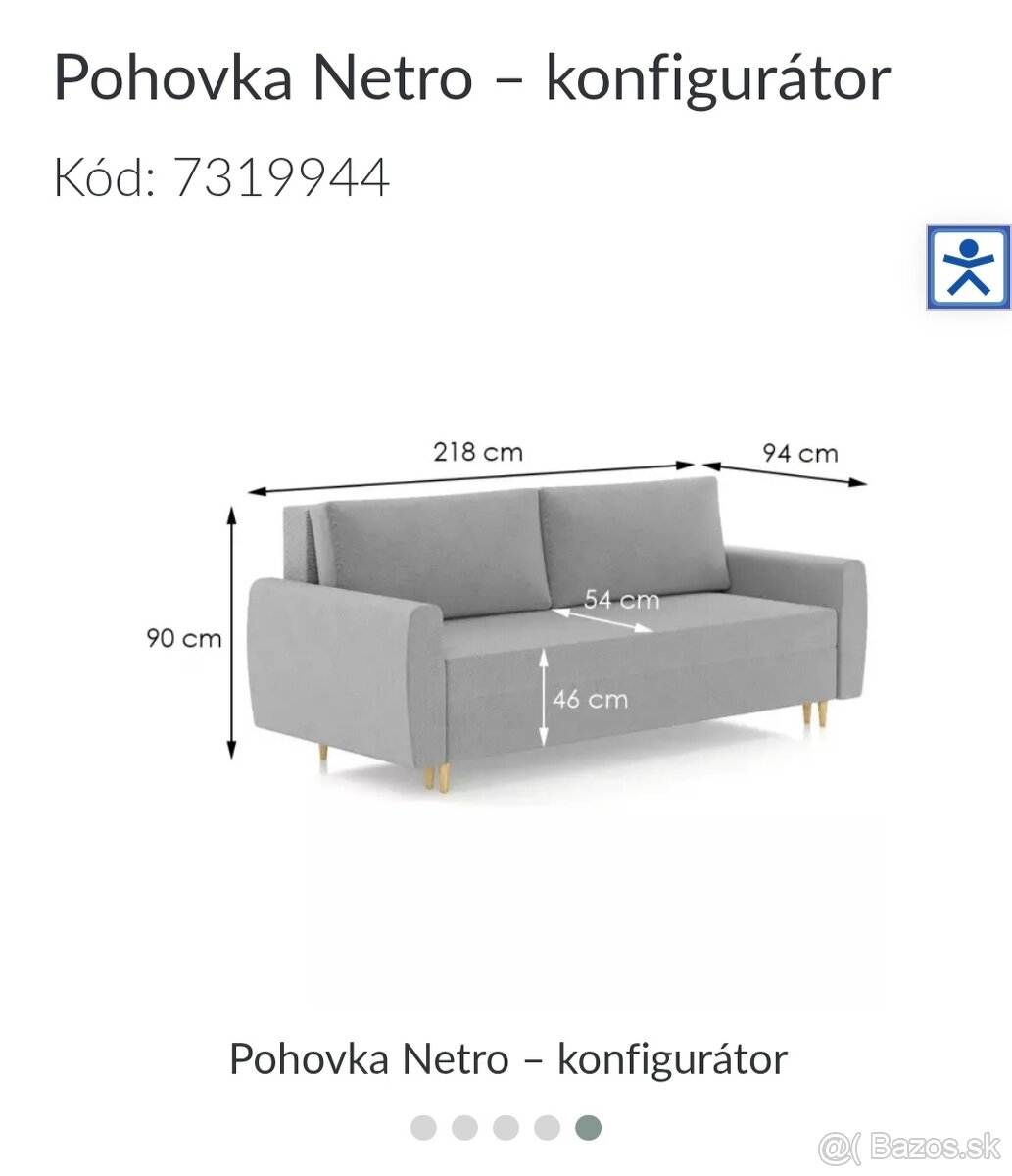 Predám pohovku NETRO ZETTA 296 - 4