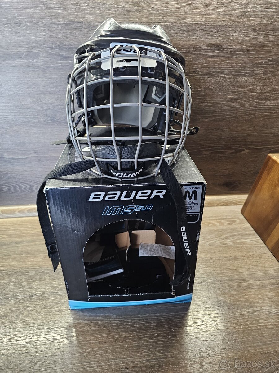 Hokejová helma BAUER, IMS 5.0, čierna, veľkosť M (s mriežkou - 4