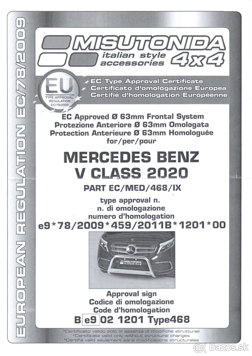 čierny ochranný kryt MB V class - 4