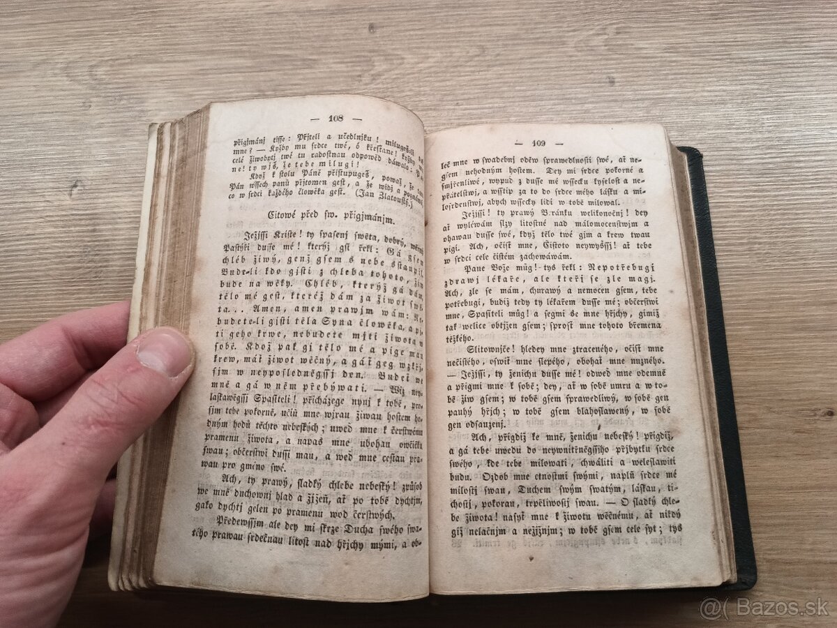 starožitná Kresťanská katolícka modlitební kniha 1835 - 4