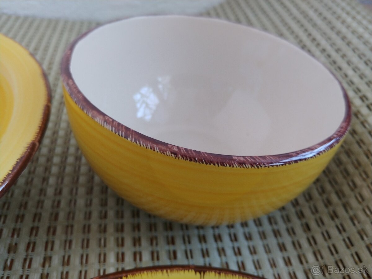 Keramická súprava 3 ks, žltá farba, nová - 4