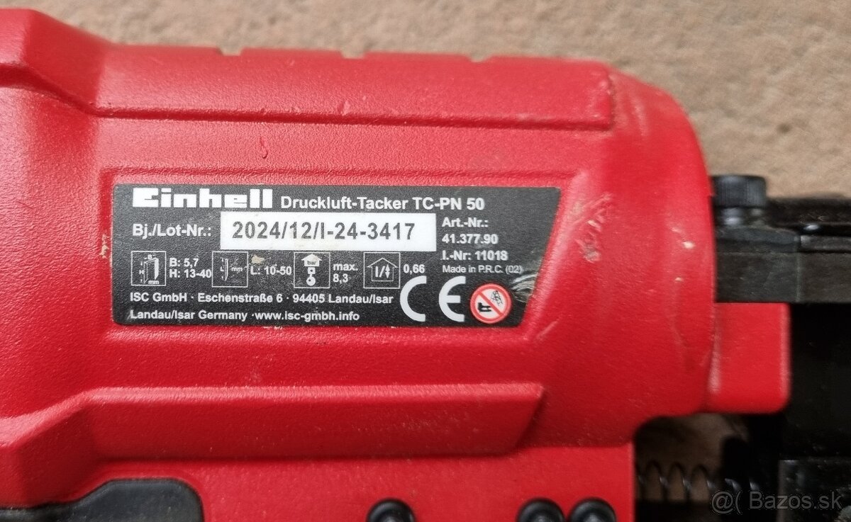 Pneumatická sponkovačka a klincovač EINHELL TC-PN 50 - 4