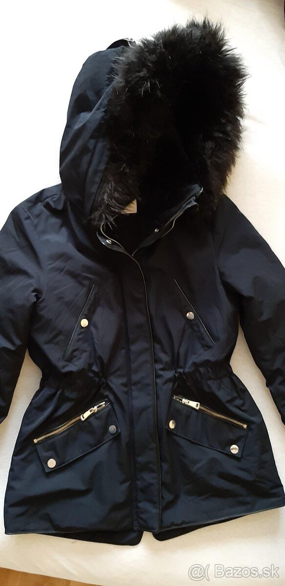 Tmavomodrá bunda Zara XS - 4