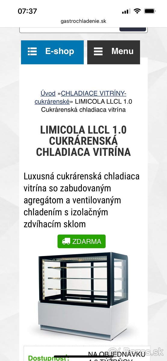 Chladiaca cukrarska vitrina na zakusky - 4