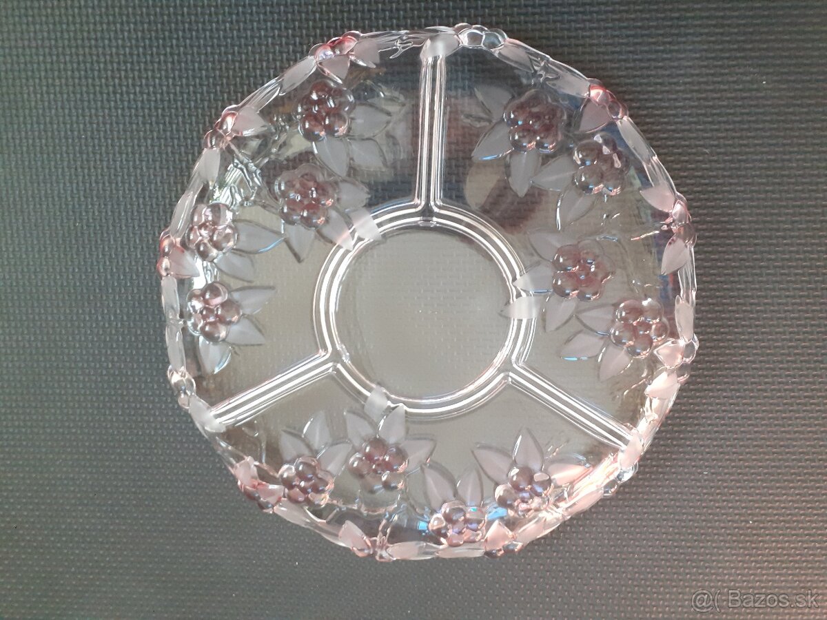 Sklenená stará ozdobná misa kabaret - 4