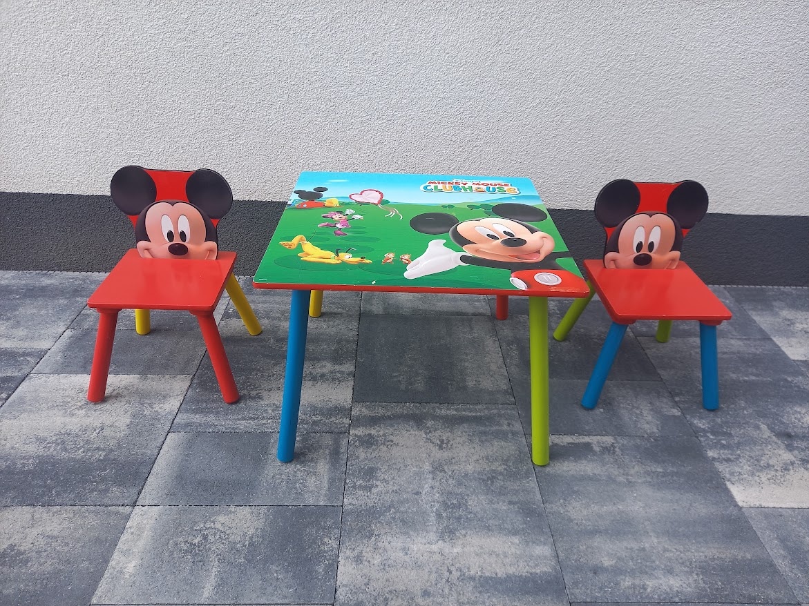 Detský drevený stôl so stoličkami Mickey Mouse - 4