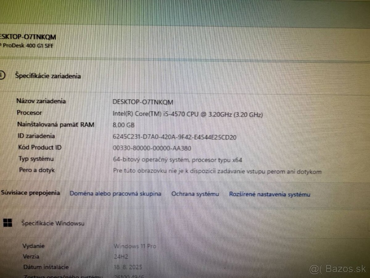 Počítač HP ProDesk 400 G1 SFF i5 / 8GB RAM / SSD+HDD - 4