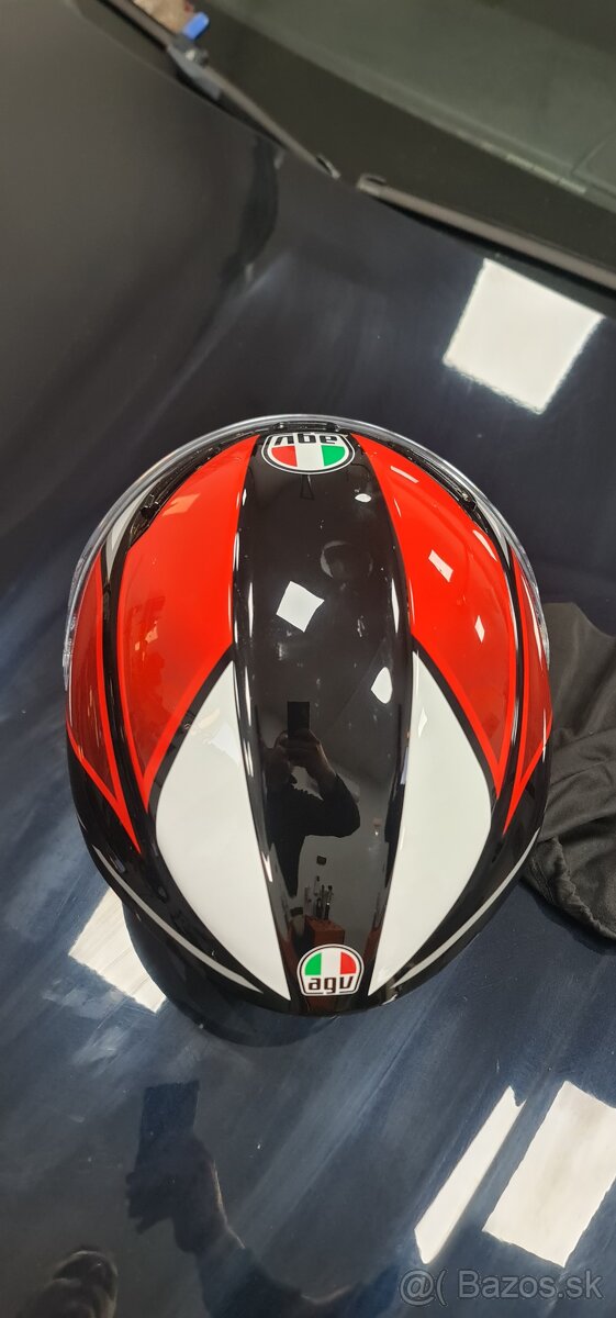 Prilba AGV K6 Hyphen Black Red White - 4