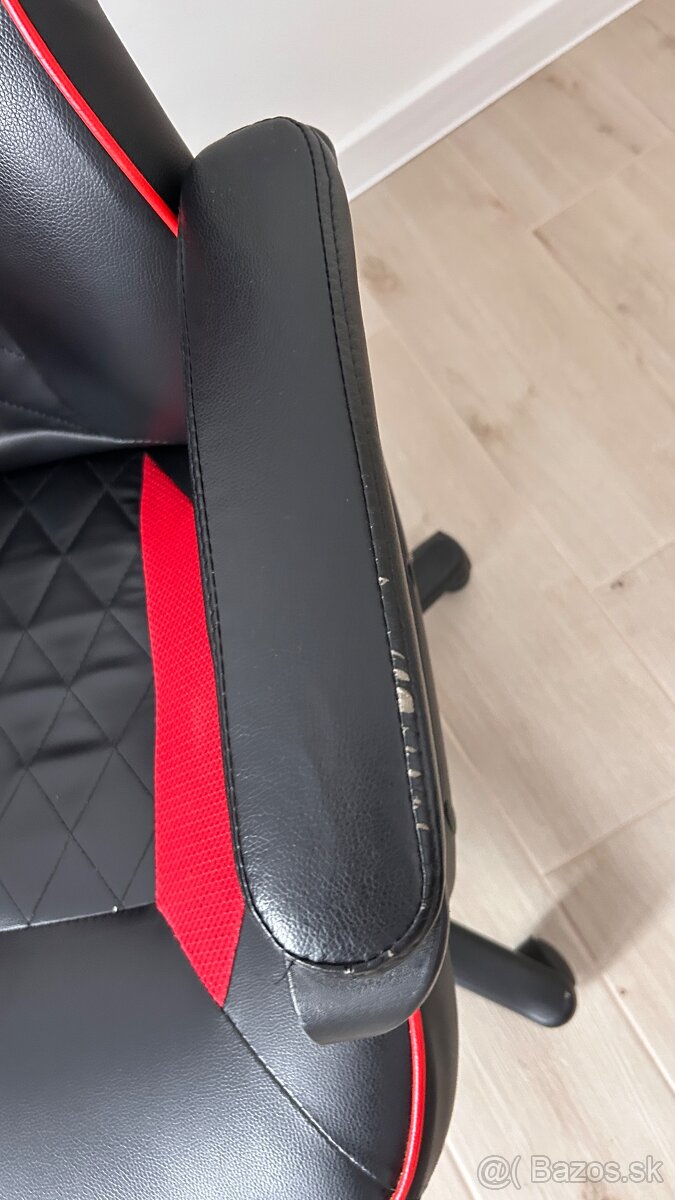 Herná stolička čierno-červená - 4