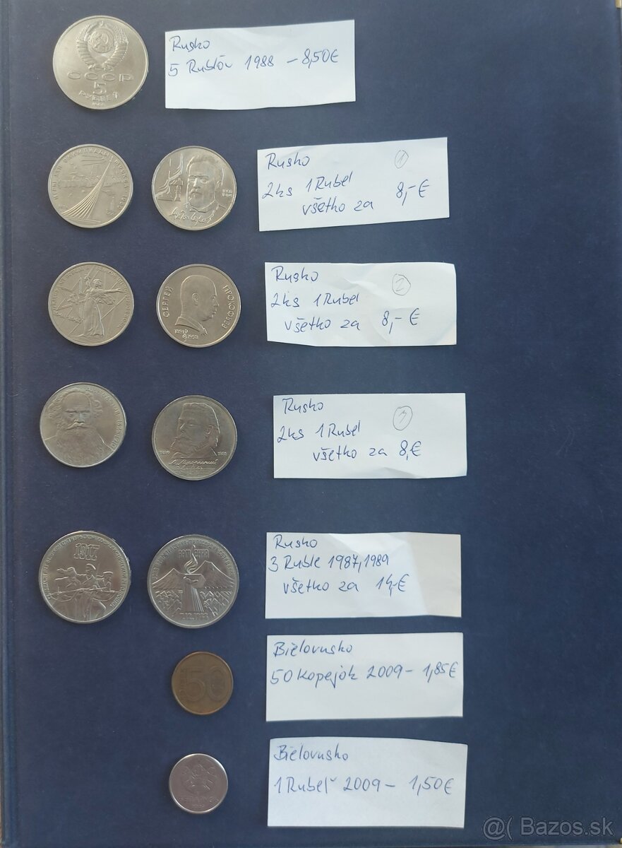 Zbierka mincí - Anglicko,Spojené Kráľovstvo, Rusko, Ruble - 4