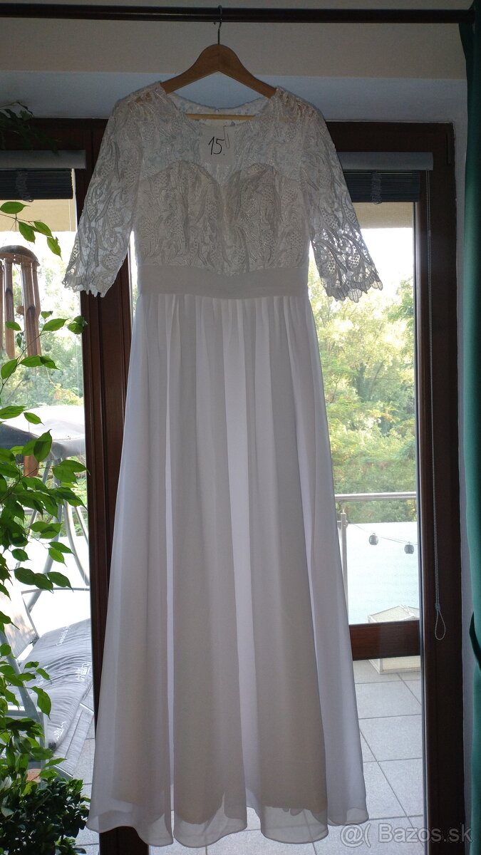 NOVÉ svadobné čipkované šaty - 4