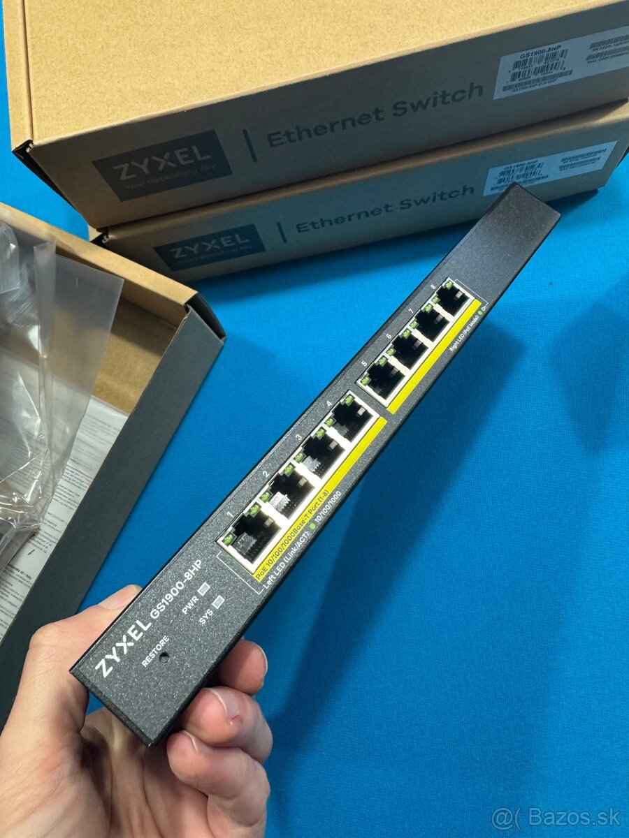 Zyxel GS1900-8HP POE Gigabit ethernet switch, 24ks - 4