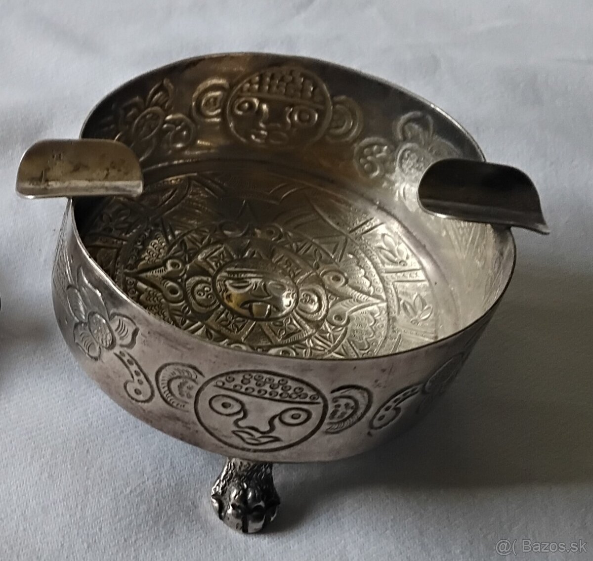 Stary strieborny popolnik, privesok - 4