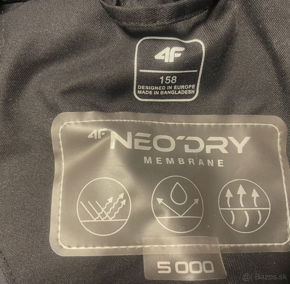 Dievcenska lyziarska bunda 4F, velkosť 158, 5000 vod stlpec - 4