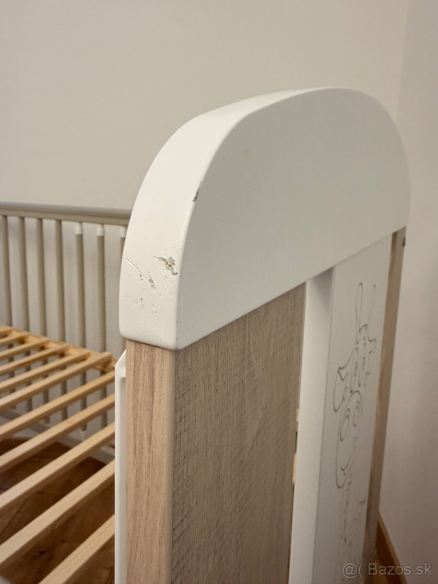 detská postieľka so spúšťacím bokom PLUS matrac - 4