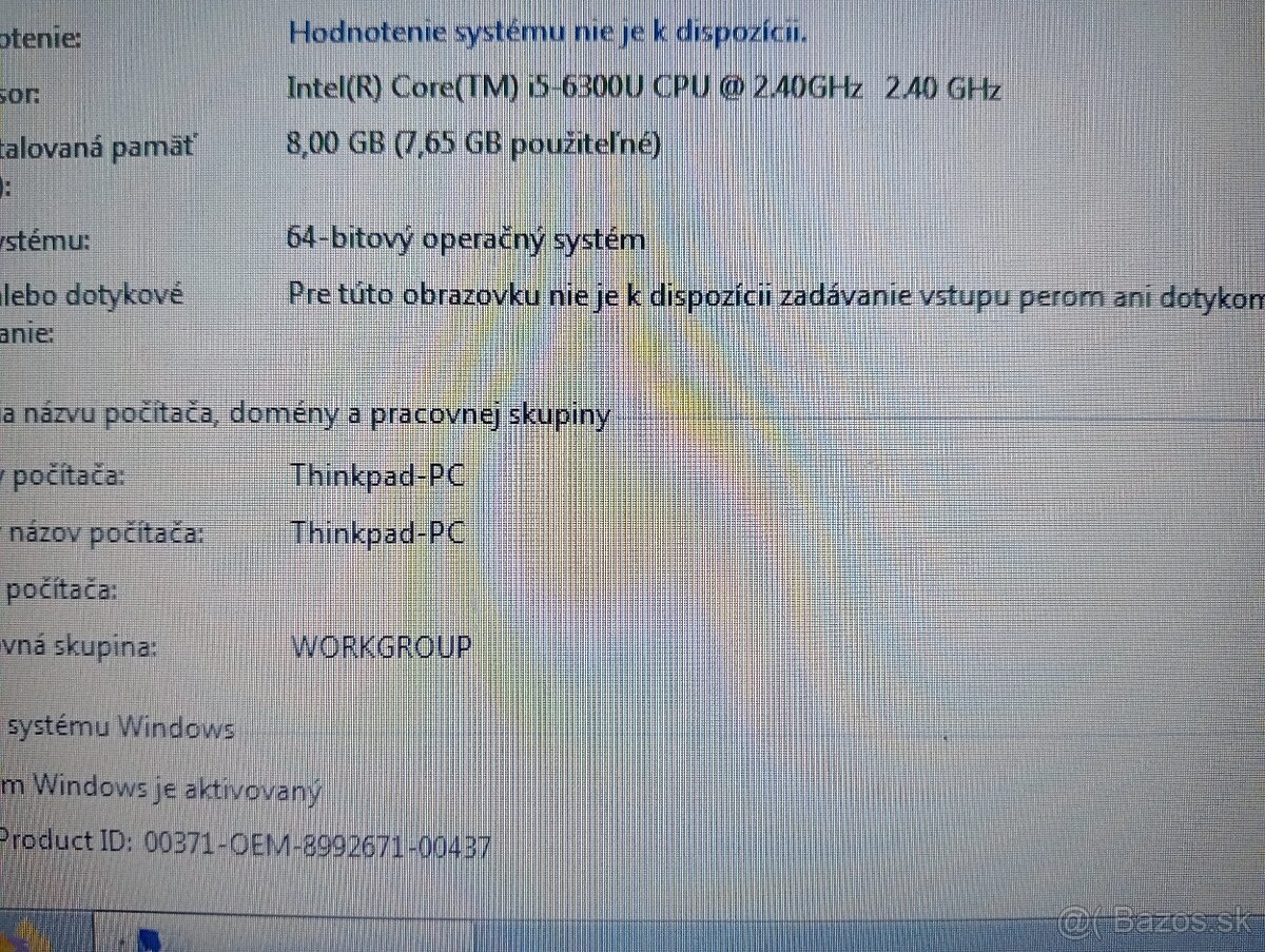 Lenovo Thinkpad T470 , Windows 7 , Intel core i5 , 8gb ram - 4