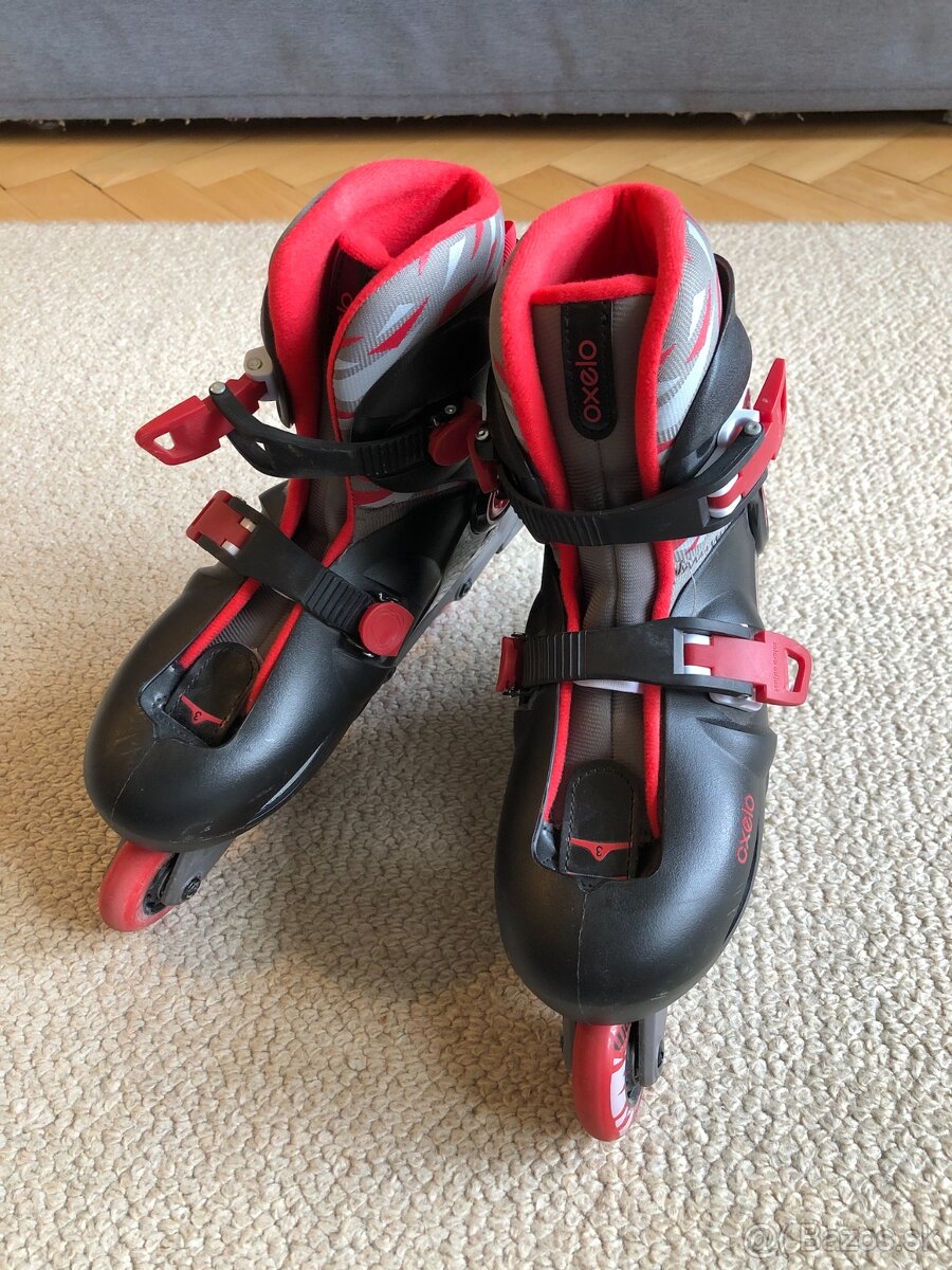 Detské kolieskové korčule Oxelo, nastaviteľná veľkosť 34-36 - 4
