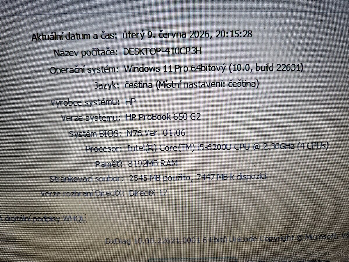 HP ProBook 650 G2 Core i5/6 gen/WIN 11Pro/Office - 4